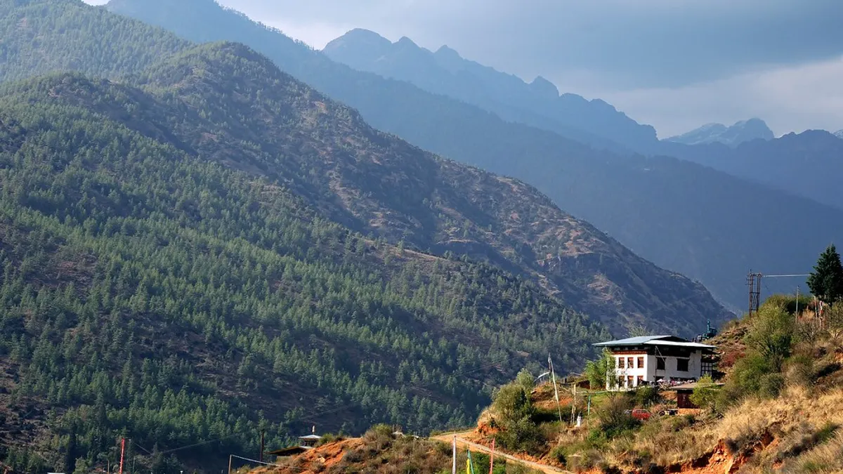 Mountain landscape near Paro, Bhutan