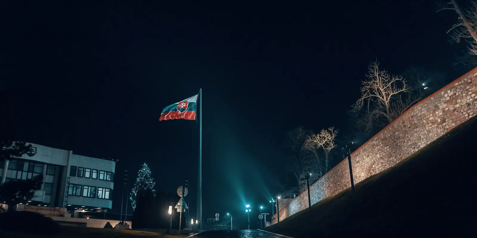 Bratislava's Old Town at night, Slovakia