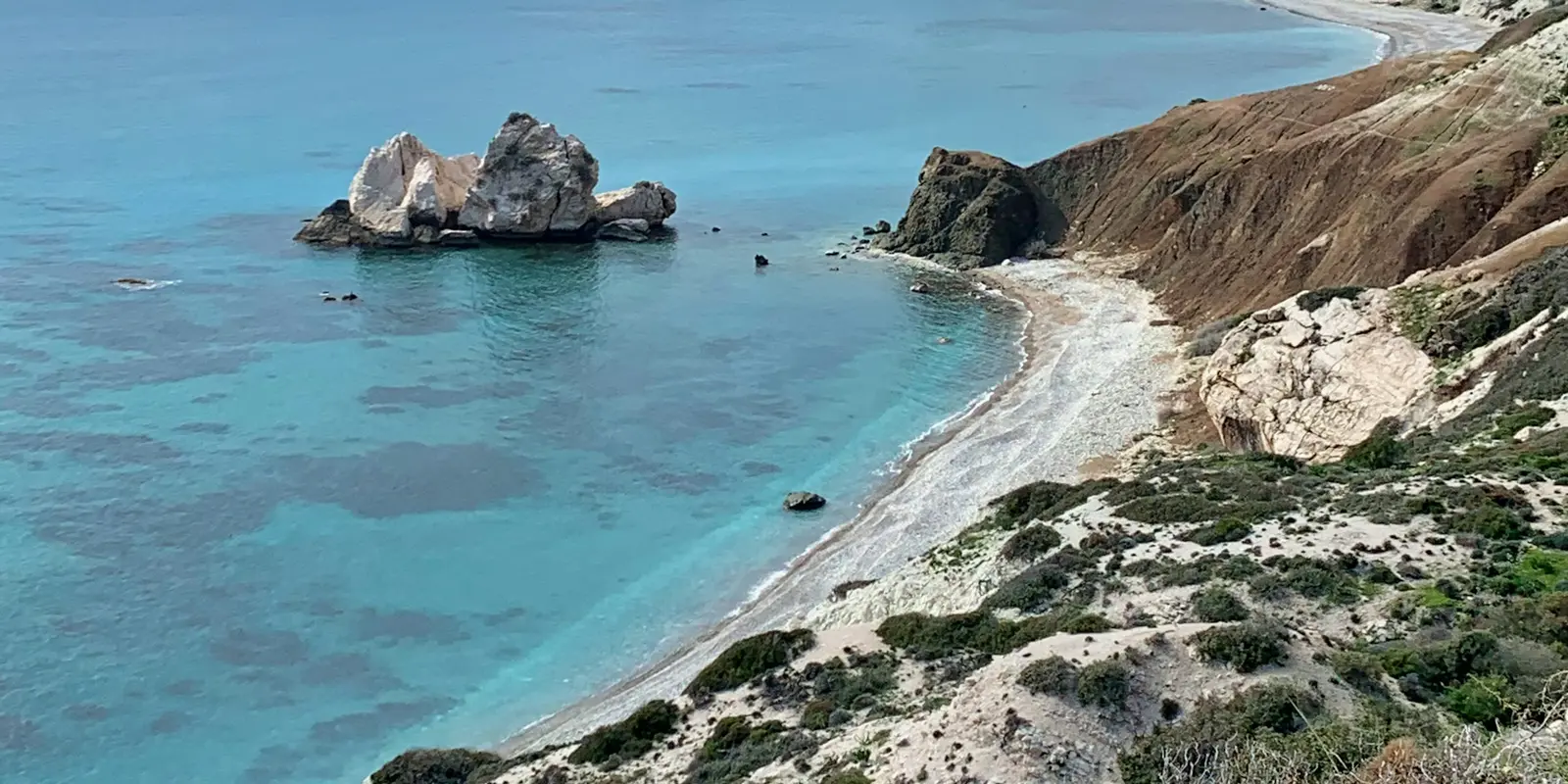 Coastal view in Cyprus, the Mediterranean island where UK visitors make up the largest single tourist market