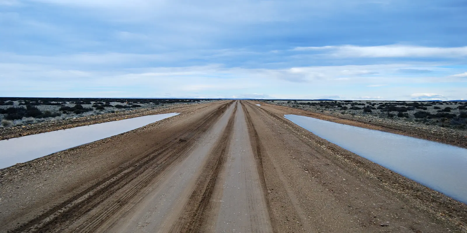 Patagonian road between El Calafate and Chile
