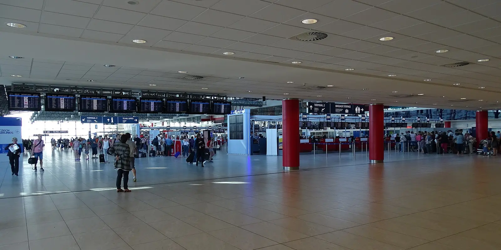 The airport names its network and stops there Terminal interior at Václav Havel Airport Prague