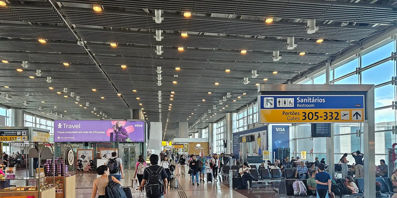 One click, no registration, and a four-hour budget Terminal interior at São Paulo Guarulhos International Airport