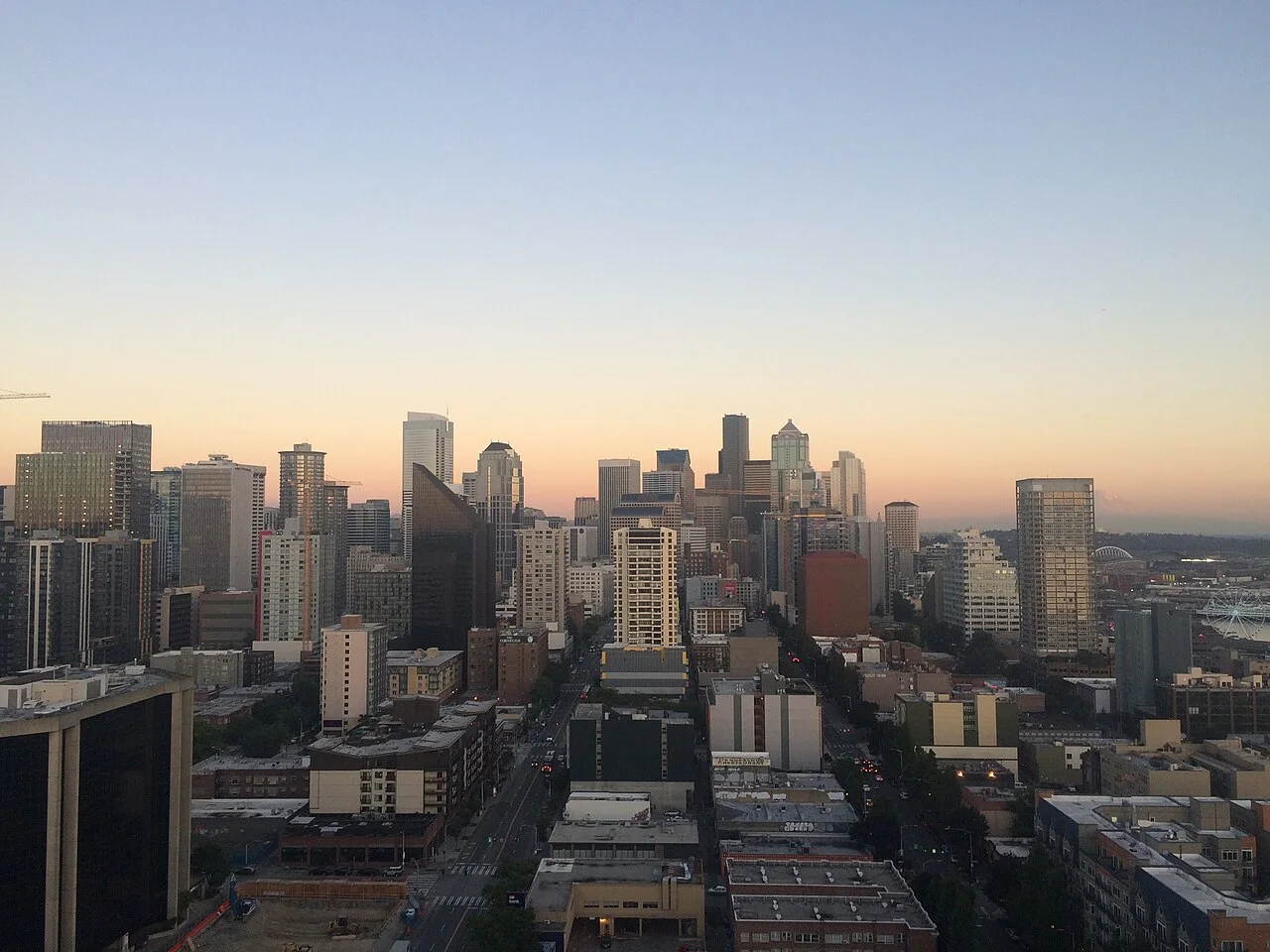 Downtown Seattle skyline viewed from Belltown