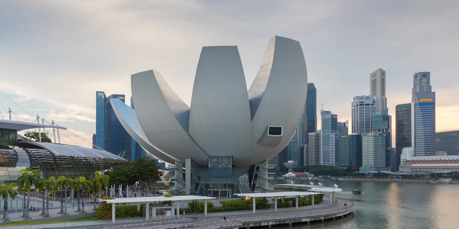 ArtScience Museum, Singapore. Photo: Basile Morin, CC BY-SA 4.0 / Wikimedia Commons ArtScience Museum on Singapore's Marina Bay waterfront