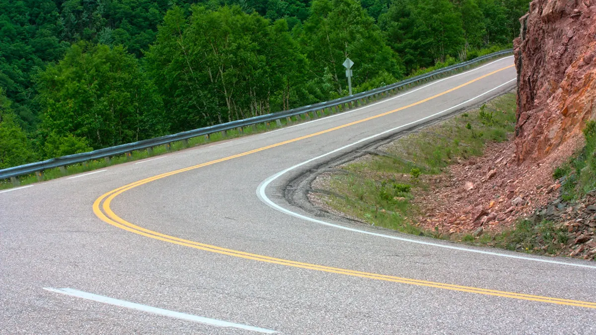 Winding road in Cape Breton, Canada