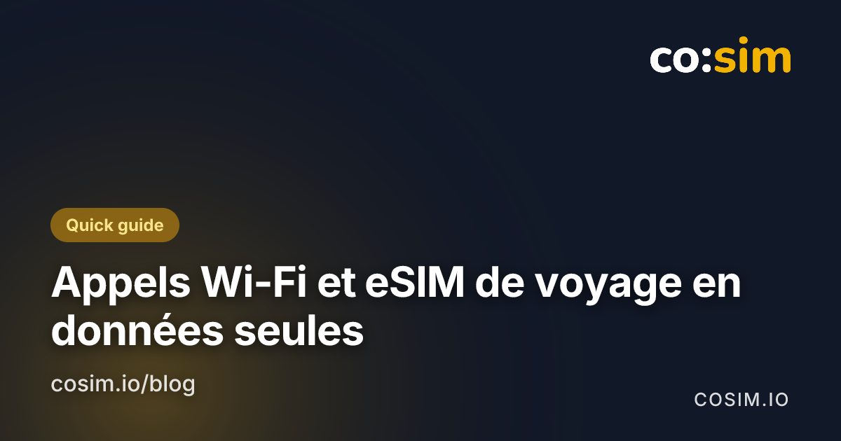 Chemin de réglage des appels Wi-Fi sur iPhone et Android avec une eSIM de voyage en données seules comme ligne de données