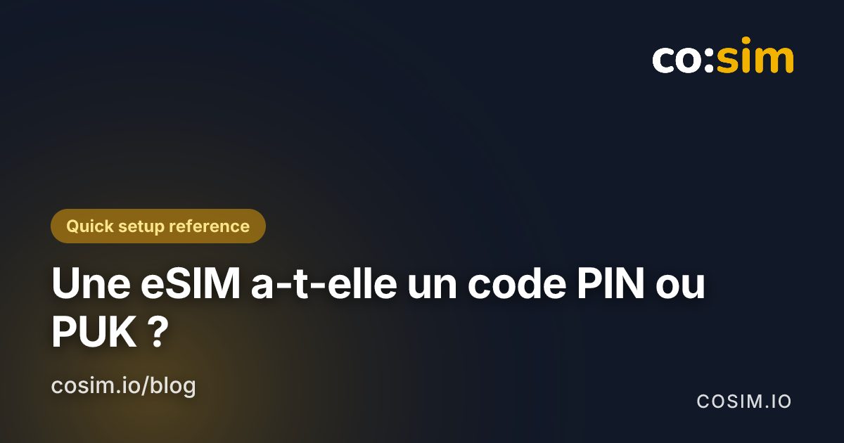 Trois identifiants pour trois usages Différence entre PIN SIM, PUK et activation eSIM