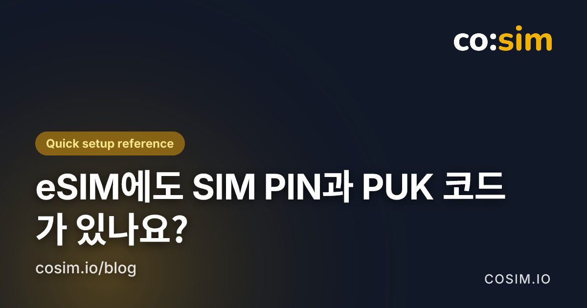 세 가지 보안 정보를 사용하는 시점 SIM PIN, PUK, eSIM 활성화 코드 차이
