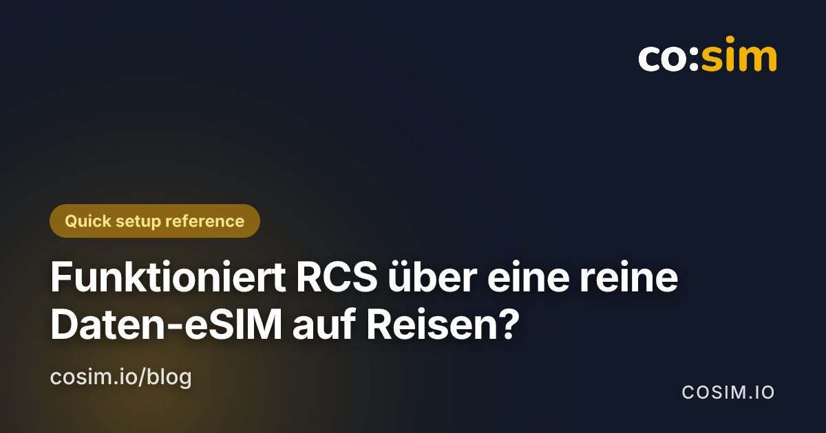 Dual-SIM-Einstellungen für RCS über eine Reise-eSIM