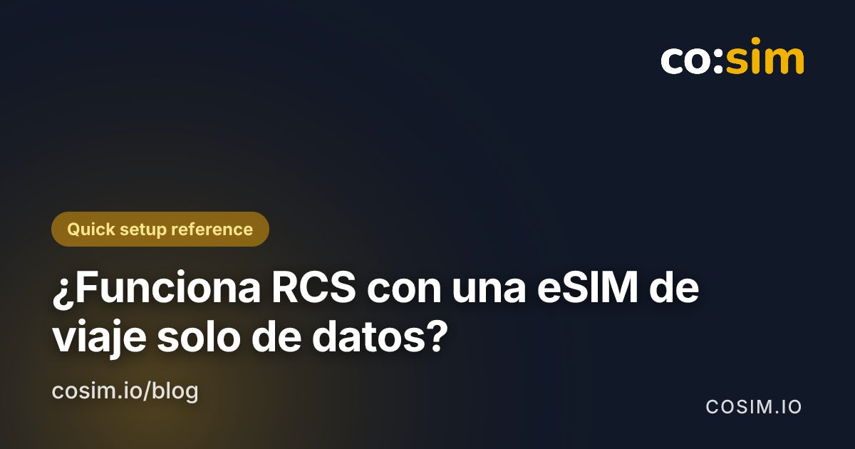 Ajustes dual SIM para usar RCS con una eSIM de viaje