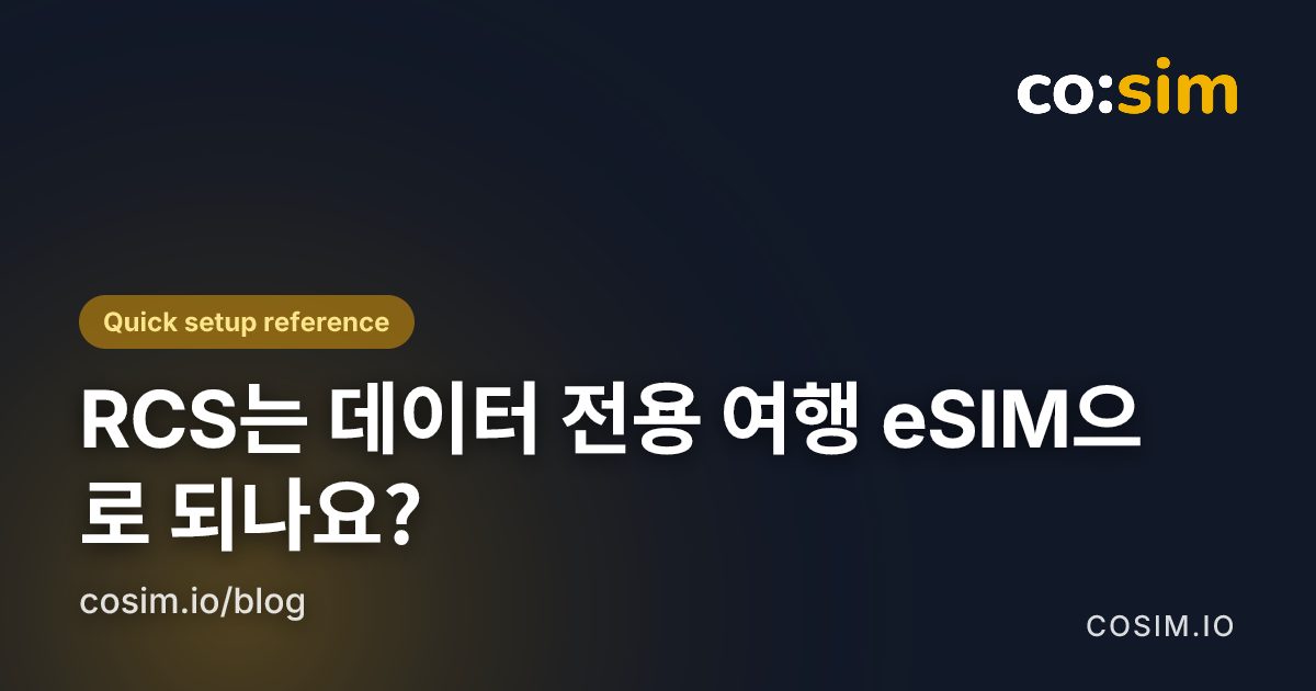 여행 eSIM으로 RCS를 쓰는 듀얼 SIM 설정