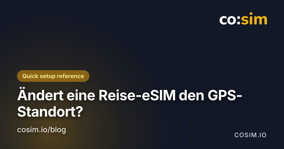 Vergleich von Ortungssignalen und der Datenverbindung einer Reise-eSIM