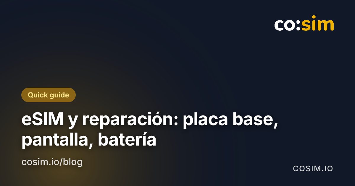 Ruta de decisión para gestionar una eSIM antes de reparar el teléfono, separando el trabajo de placa base de las reparaciones de pantalla y batería