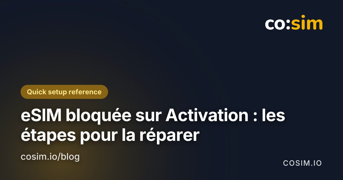 Contrôles avant de supprimer une eSIM Réglages à vérifier quand une eSIM reste en cours d'activation