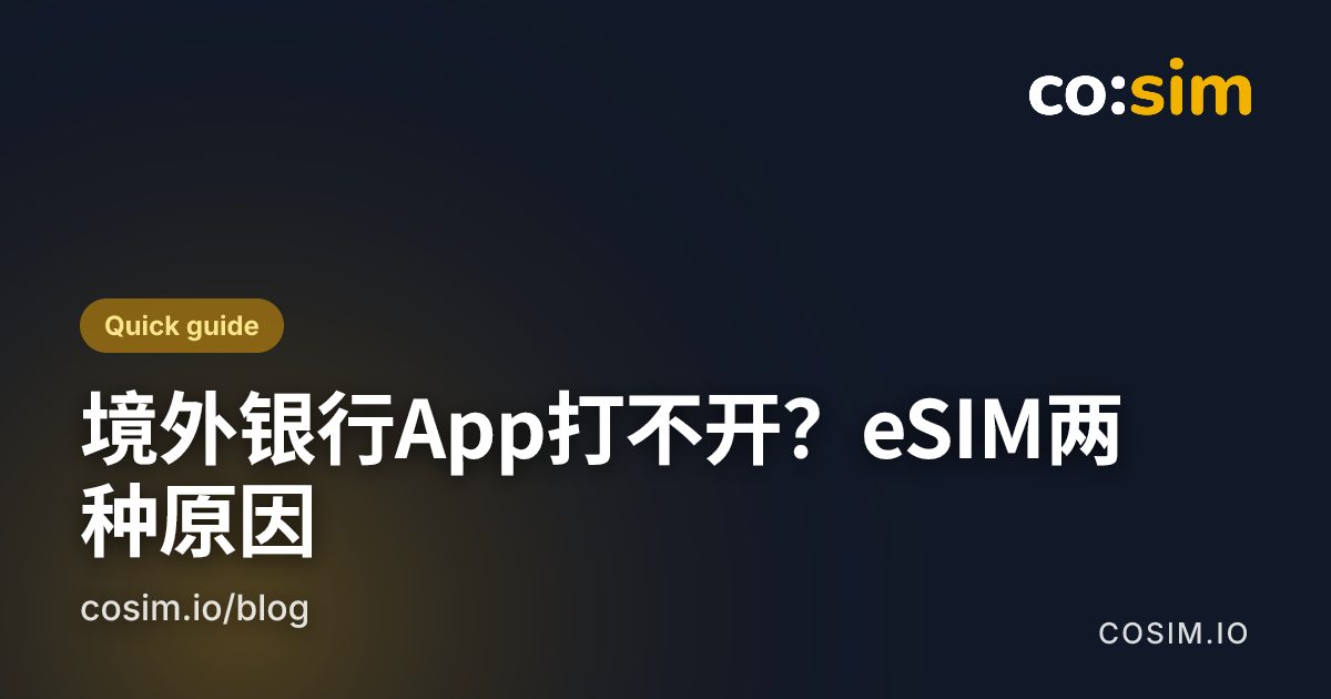 出行前准备清单：用旅行eSIM时保持银行与身份类App可用