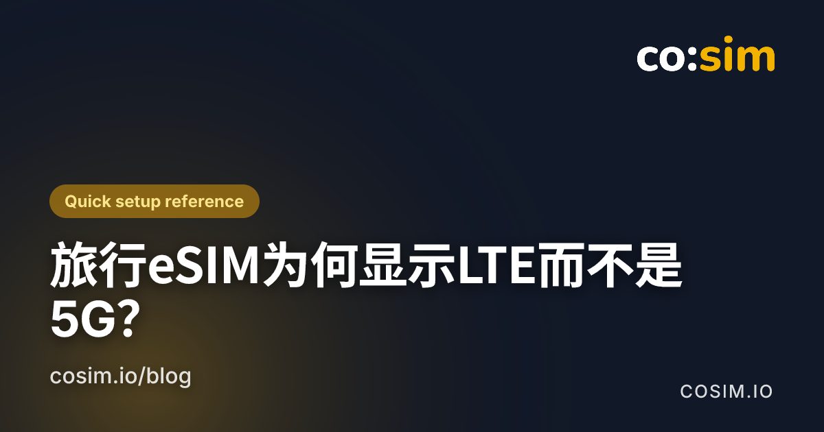 旅行eSIM显示LTE时的检查项目